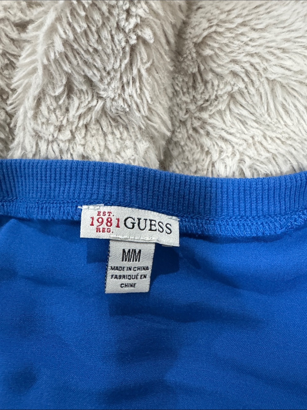 Guess Blue scoop neck Tank Top with pocket size M - Picture 5 of 6